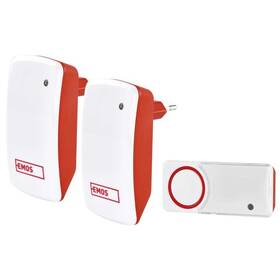 EMOS P5750.2R bezbatériový, 2 prijímače (P5750.2R) biely/červený