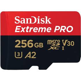SanDisk Micro SDXC Extreme Pro 256GB UHS-I U3 (200R/140W) + adaptér (SDSQXCD-256G-GN6MA)
