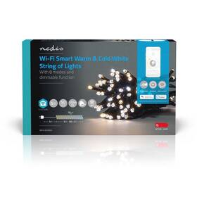 Nedis SmartLife LED, Wi-Fi, Teplá až studená bílá, 50 LED, 5 m, Android / IOS (WIFILX02W50)