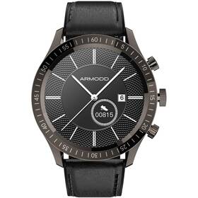 ARMODD Silentwatch 4 Lite - černá s černým koženým řemínkem + silikonový řemínek (9038) (lehce opotřebené 8801548610)