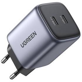 Ładowarka sieciowa UGREEN Nexode 2x USB-C PD, 45W (90573) Szara