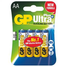 Baterie alkalická GP Ultra Plus AA, LR06, blistr 4ks (B1721)
