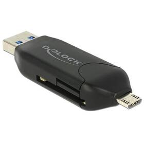 DeLock Micro USB, USB 3.0, OTG, SD/micro SD (91734) černá