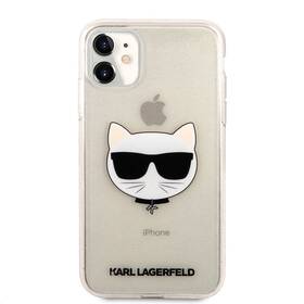 Obudowa dla telefonów komórkowych Karl Lagerfeld Choupette Head Glitter na Apple iPhone 11 (KLHCN61CHTUGLGO) Złoty