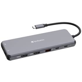 Hub USB Verbatim USB-C Pro Multiport 13 Port (32153) Srebrny