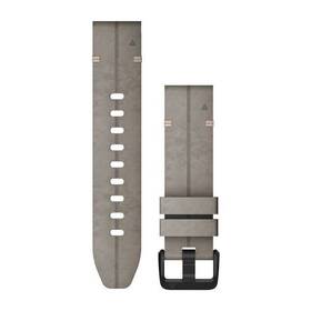 Garmin QuickFit 20mm, semišový, šedý, černá přezka (010-12876-00)