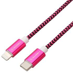 GoGEN USB-C / Lightning, 1m, opletený (USBC8P100MM25) fialový