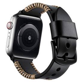 Pasek wymienny WG na Apple Watch, koženkový + adapter 38/40/41 mm (9163) Czarny