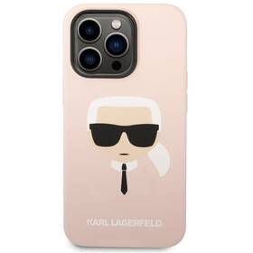 Karl Lagerfeld MagSafe Liquid Silicone Karl Head na Apple iPhone 14 Pro (KLHMP14LSLKHLP) ružový