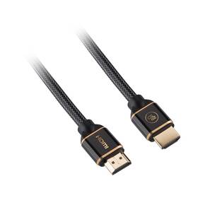 Kabel GoGEN HDMI 2.0, 3m, pozlacený, opletený, High speed, s ethernetem (HDMI300MM07) černý