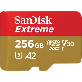 SanDisk Micro SDXC Extreme 256GB UHS-I U3 (190R/130W) + adaptér (SDSQXAV-256G-GN6MA)