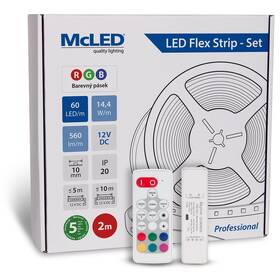 McLED s ovládáním Nano - sada 2 m - Professional, 60 LED/m, RGB, 560 lm/m, vodič 3 m (ML-123.601.60.S02004)