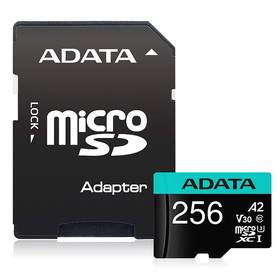 ADATA Premier Pro MicroSDXC 256GB (100R/80W) + adaptér (AUSDX256GUI3V30SA2-RA1)