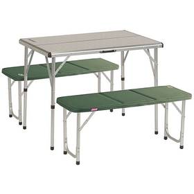 Piknikowy zestaw Coleman PACK-AWAY™ TABLE FOR 4 Stół i dwie ławki Zielony/Aluminium