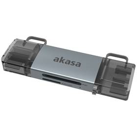 Czytnik kart pamięci akasa AK-CR-12, 2in1, USB/USB-C 3.2 (AK-CR-12) Srebrna