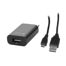 GoGEN ACH 101 C, 1x USB + microUSB kabel 1,2m (GOGACH101CB) černá