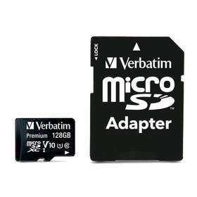 Verbatim Premium microSDXC 128GB UHS-I V10 U1 (90R/10W) + adaptér (44085)