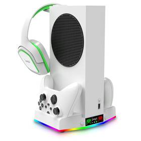 iPega RGB stojan s chlazením pro Xbox Series S + 2ks baterií (PG-XBS011S) bílá