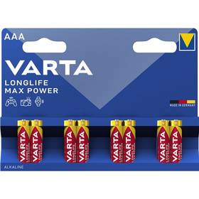 Baterie alkalická Varta Longlife Max Power AAA, LR03, blistr 8ks (4703101418)