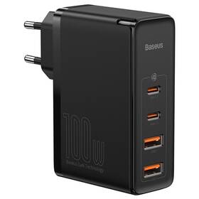 Ładowarka sieciowa Baseus GaN2 Pro, 2x USB-C, 2x USB-A, 100W (CCGAN2P-L01) Czarna