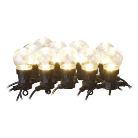 Vánoční osvětlení EMOS 50 LED, 10x párty žárovky čiré, 5m, teplá bílá (1534205300)