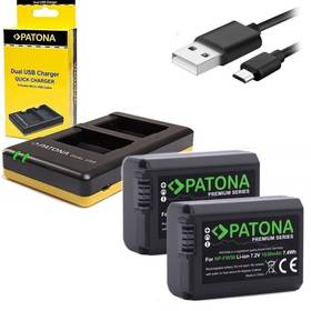 PATONA Dual Quick pre Sony NP-FW50 + 2x baterie 1030mAh USB (PT1964B)