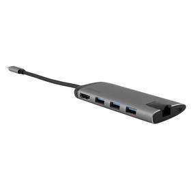 Verbatim USB-C/3xUSB 3.0, HDMI, SD, MicroSD, RJ45 (49142) sivý