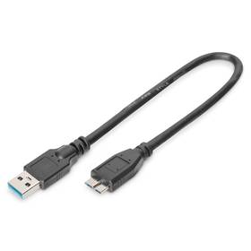 Kabel Digitus USB 3.0 / USB Micro B, 0,5m (AK-300117-005-S) černý