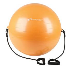 Piłka gimnastyczna Spokey Energetic z ekspanderami 65 cm Pomarańczowy