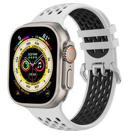 Pasek wymienny CubeNest Silicone Sport na Apple Watch 42/44/45/Ultra 49 mm (B01R3L01) Czarny/Biały