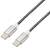 Kabel GoGEN USB-C / USB-C, 3m, opletený (USBCC300MM24) Srebrny
