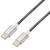 Kabel GoGEN USB-C / USB-C, 2m, opletený (USBCC200MM24) Srebrny
