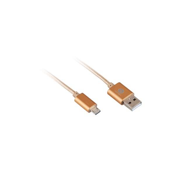 Kábel GoGEN USB/micro USB, 1m, oplietaný (MICUSB 100 MM06) zlatý