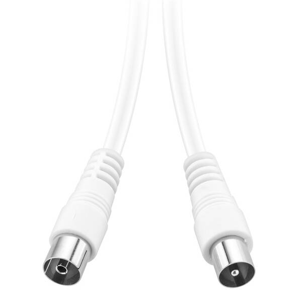 Koaxiální kabel GoGEN 15m, rovný konektor (COAX15MFM03) bílý