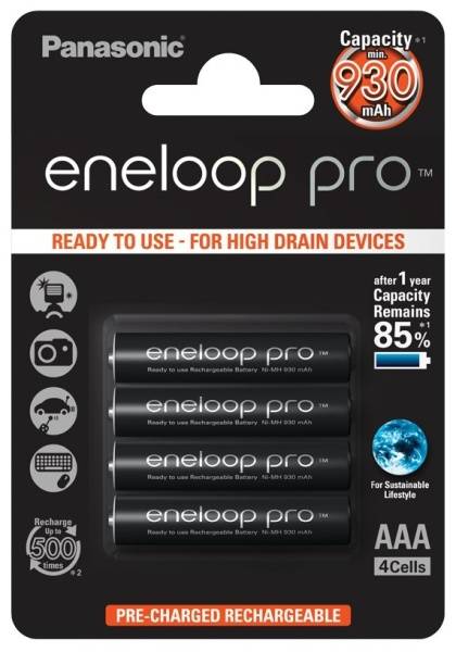 Batéria nabíjacia Panasonic Eneloop Pre AAA, HR03, 930mAh, Ni-MH, blister 4ks (BK-4HCDE/4BE)