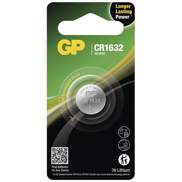 Baterie lithiová GP CR1632, blistr 1ks (B15951)