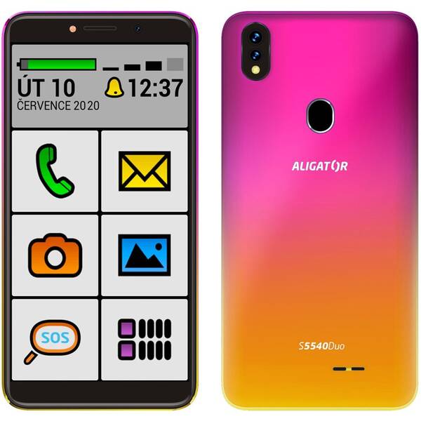 Mobilný telefón Aligator S5540 Senior (AS5540SENPG) ružový/zlatý