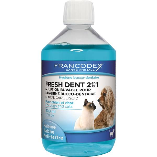 Ústní voda Francodex Fresh Dent pes, kočka 500 ml