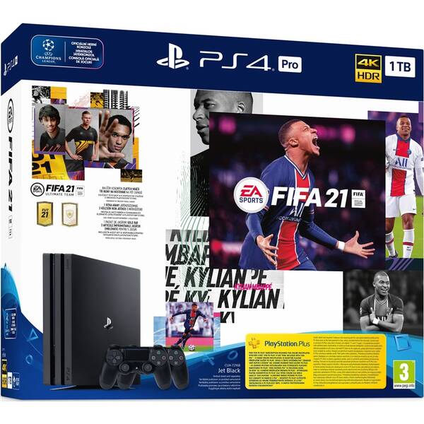 Herní konzole Sony PlayStation 4 Pro 1 TB + FIFA 21 + 2x ovladač (PS719835226)