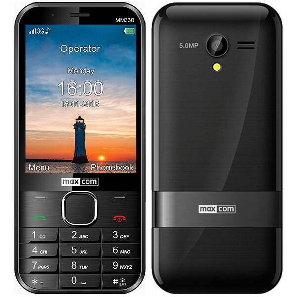 Mobilní telefon MaxCom MM330 - ZÁNOVNÍ - 12 měsíců záruka (MM330CZ) černý (lehce opotřebené 8801724208)