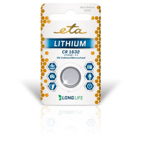 Batéria lítiová ETA PREMIUM CR1632, blister 1ks (CR1632LITH1)