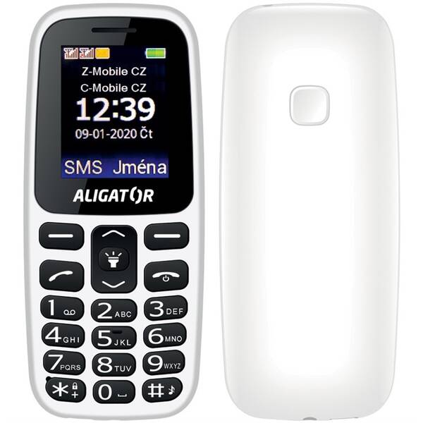 Mobilní telefon Aligator A220 Senior Dual SIM (A220WT) bílý (vráceno ve 14 denní lhůtě, servisované 8800897694)