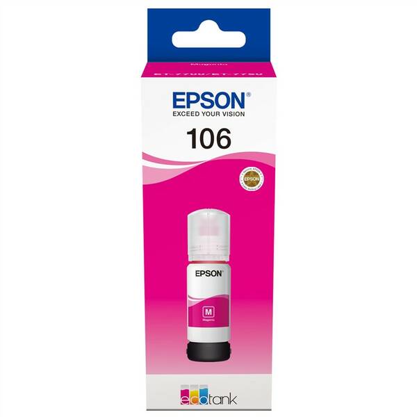Inkoustová náplň Epson 106 EcoTank, 70 ml (C13T00R340) purpurová