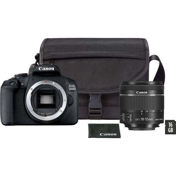 Digitální fotoaparát Canon EOS 2000D + 18-55 mm DC + VUK (2728C054) černý