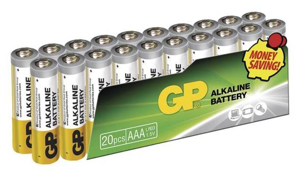 Baterie alkalická GP AAA, LR03, fólie 20ks (447663)