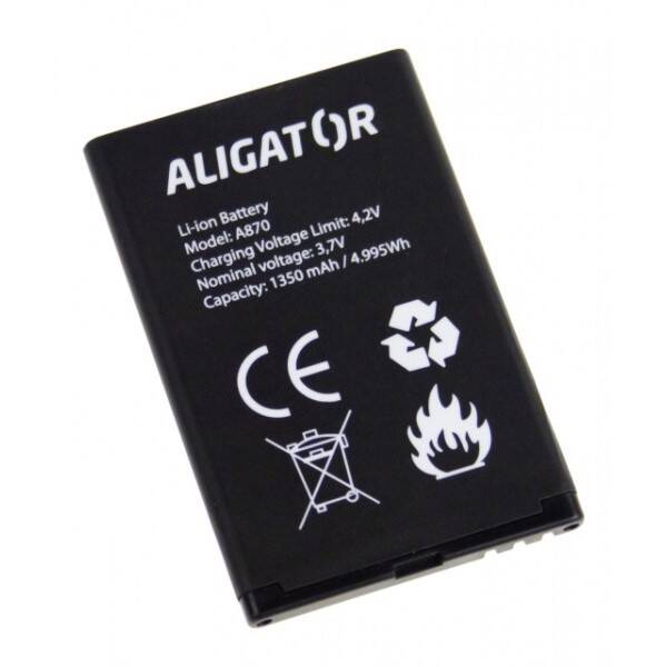 Baterie Aligator A800/A850/A870/D920, Li-Ion 1450 mAh (A870BAL) (vráceno - použito 8800919161)