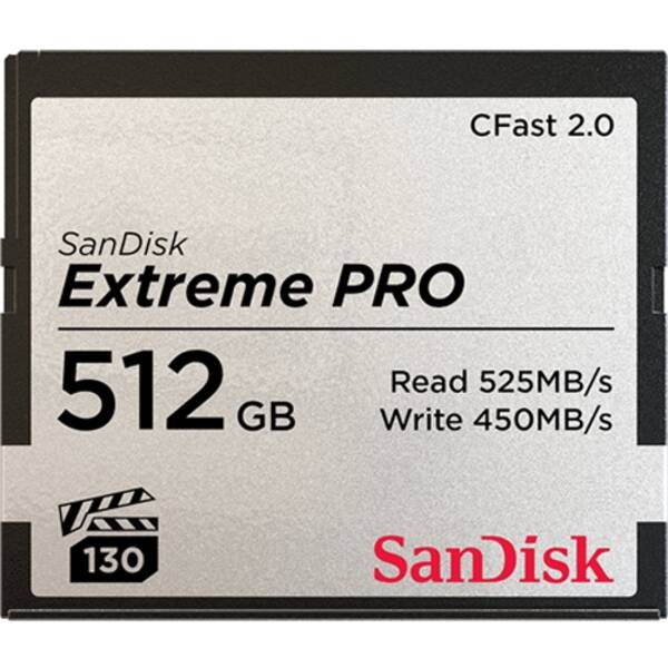 Paměťová karta SanDisk Extreme Pro CFast 2.0 512 GB (525R/450W) (SDCFSP-512G-G46D)