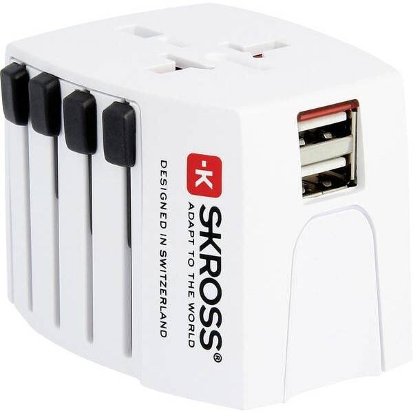 Cestovný adaptér SKROSS MUV USB, univerzálny pre 150 krajín (PA48)