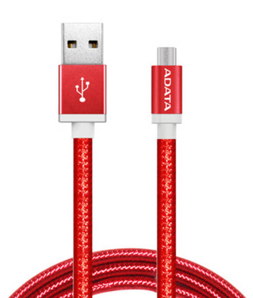 Kábel ADATA USB/micro USB, 1m, pletený (AMUCAL-100CMK-CRD) červený