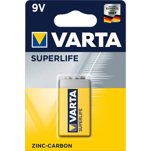 Batérie zinkovo-uhlíková Varta Superlife 9V, 6F22, blister 1ks (2022101411)